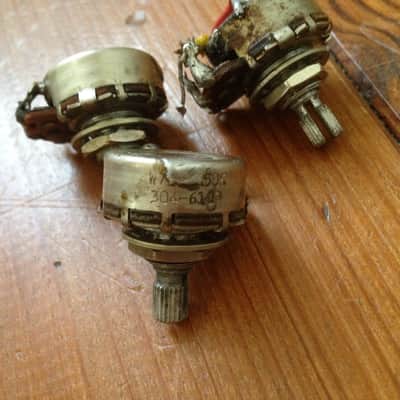 original 1961 Fender Stratocaster Stackpole pots potentiometers pot 1962 image 5