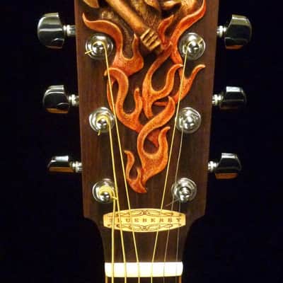 Blueberry Handmade Jumbo Size Acoustic Guitar Reaper Motif image 5