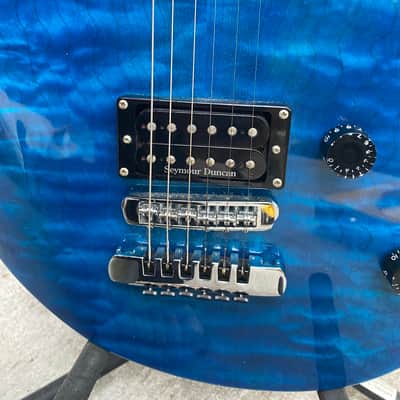 Washburn Quilted Maple WM100 USA Chicago Custom Shop 1998 - Cobalt Blue image 7