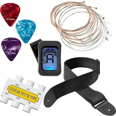 38-inch Beginner Acoustic Guitar Package (Blue), Basic Starter Kit w/Gig Bag, Strings, Strap, Tuner, Pitch Pipe, Picks image 2