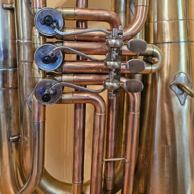 Tuba “Bb" Soviet 3 Valves Brass Pipe Wind Instrument Horn USSR Vintage and Rare image 2