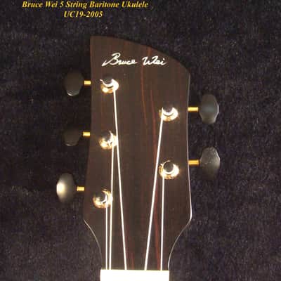 Handcrafted 5 String Baritone Ukulele, Hawaiian Koa, Cutaway, Soft-bag, Bruce Wei UC19-2005 image 1