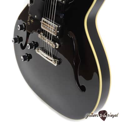 Guild Starfire IV ST LH Semi-Hollow Left-Handed Electric Guitar w/ Case - Black image 4