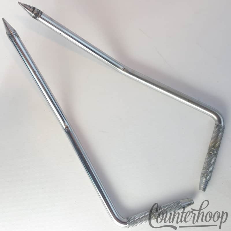 *Ludwig Folding Bass Drum Spurs Chrome Gull-Wing Vintage 60s Super Classic USA* - Fair / 6.95/24.95 image 1