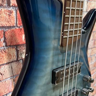 Damaged Ibanez SR400EQM Bass Guitar - Cosmic Blue Stardust image 4