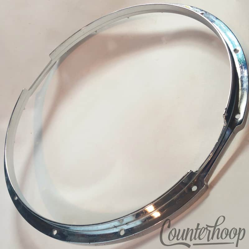 *Yamaha 14" Die-Cast 12-Lug Snare Drum Resonant Rim/Hoop Marching Chrome Japan* image 1