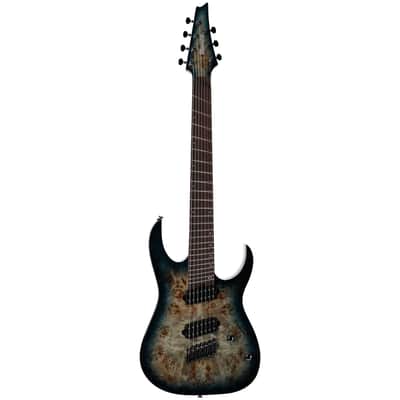 Ibanez RGMS7PB Multi-Scale Electric Guitar, 7-String, Cosmic Blue Sunburst image 3