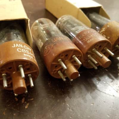 CBS ONE (1) JAN-CHY-5Y3WGTA rectifier tNOS AT1000 TESTED Vacuum Tube brown base balanced premium triple mica rugged 5Y3 military 1956-1958 image 2