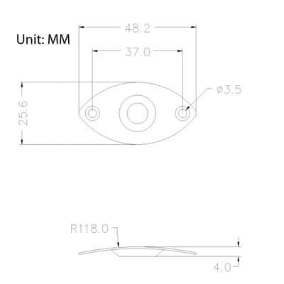 Guitar Input Jack 1/4" w Oval Jackplate and Screws Black Free 2 Day Shipping image 3