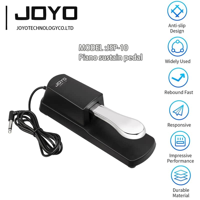 Joyo Universal Sustain Foot Pedal Polarity Switch Electric Pianos Keyboards image 1