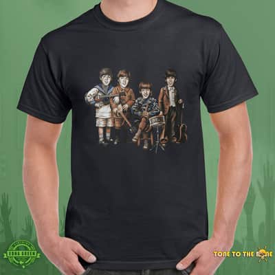 Preschool Beatles Custom Printed T-Shirt Black - X-Large image 3