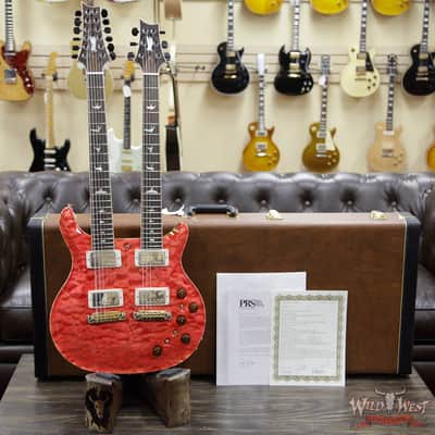 2019 PRS Private Stock #7827 Doubleneck McCarty 594 Semi-Hollow Piezo Brazilian Rosewood Board Salmon image 11