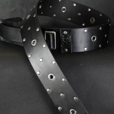 Studded Leather Guitar Strap. 47” to 54” Adjustable. 2.5” wide BLACK image 4