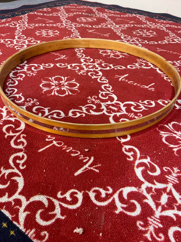 Slingerland Vintage 22 inch Bass Drum Hoop wood w chrome inlay image 1