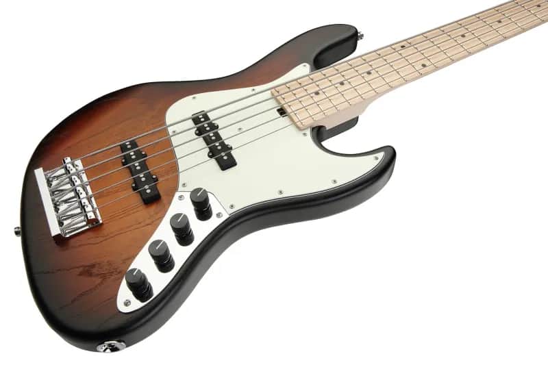 Sadowsky MetroLine 21-Fret Vintage J/J Bass-Swamp Ash Body-5 String-Almond Sunburst Transparent Satin image 1