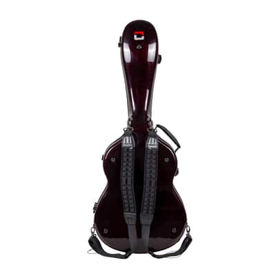 Crossrock Air Carbon® by Crossrock | 4/4 Classical Guitar Flight Case – 3K Twill Weave Carbon Fiber in Vintage Port Red – TSA Lock & Ergonomic System – Lab-Tested Impact Resistance image 3