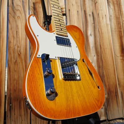 G&L USA ASAT Classic Bluesboy Semi-Hollow - Honeyburst Satin Frost - Left Handed 6-String Electric Guitar w/ Black Tolex Case(2022) image 5