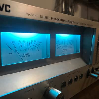 JVC JA-S44 1979 Silver face vintage stereo integrated amplifier with upgraded blue LED display image 2