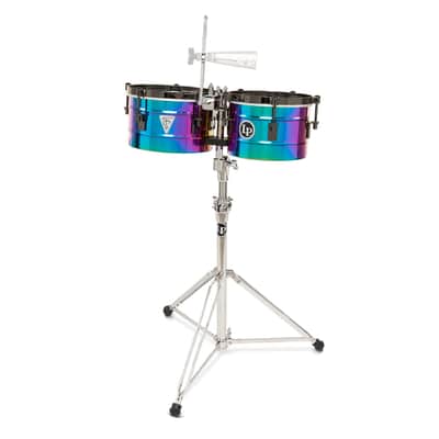 LP Latin Percussion Tony Succar 9-1/4"-10-1/4" Timbalitos Rainbow Black Nickel image 2