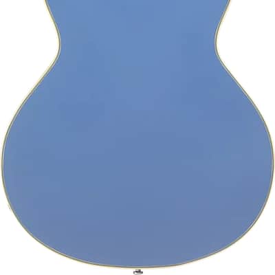D'Angelico Excel Mini DC Tour Semi-hollowbody Electric Guitar - Slate Blue image 2