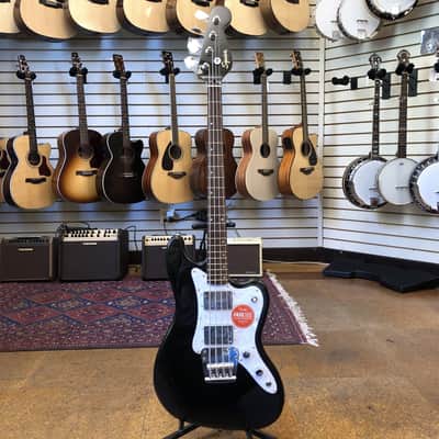 Squier Paranormal Rascal Bass HH Metallic Black w/Matching Headstock image 4