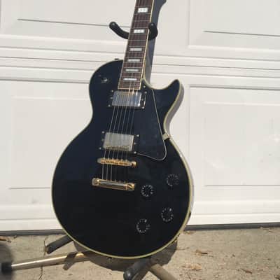 Samick  les paul custom   1987 Black  very rare the samick lawsuit headstock image 12
