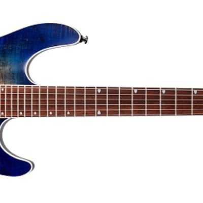 Cort KX Series KX300OPCB, Mahogany Body w/ Spalted Maple Top, EMG, Open Pore Cobalt Burst image 5