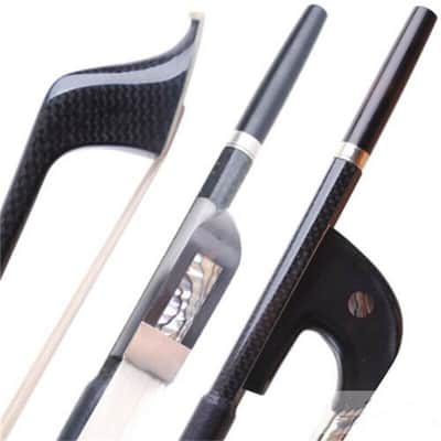 1pcs Advanced plaid Level Carbon Fiber Double Bass Bow German Style 3/4 image 1