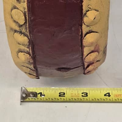 Vintage Chinese Tack Double Sided Painted Hand Drum 10 X 4 image 20