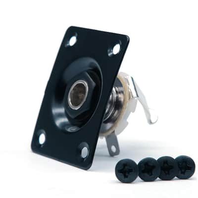 Metal 1/4 Output Jack Plate Input Jack Socket for Tele SG Style Electric Guitar Parts Replacement (Black) image 1