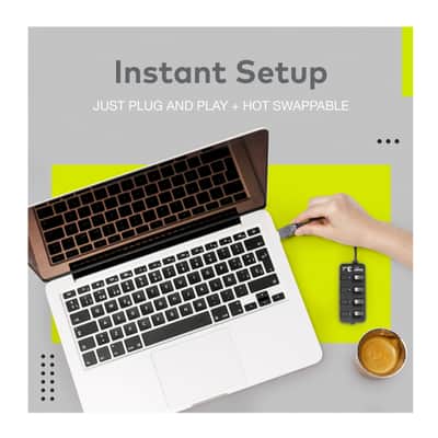 Knox Gear 4 Port 3.0 USB Hub with Individual Switches and LED Lights image 16