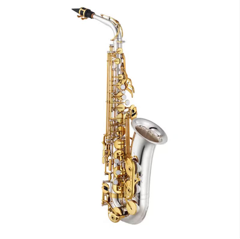 Yamaha YAS-480SGLK Intermediate Alto Eb Saxophone - Silver Body with Gold Keys image 1