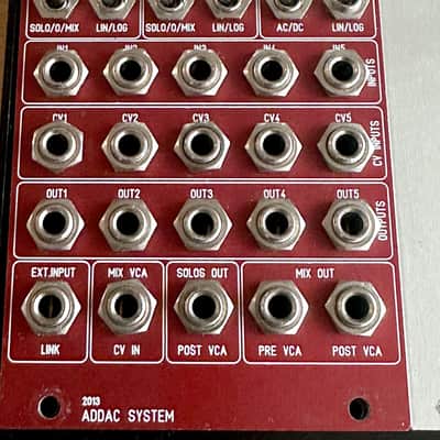 ADDAC 802 VCA Quintet — 6 VCAs - 12HP - Solo/Mix/Bus Routing image 2