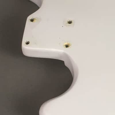 1963 Vintage Fender Musicmaster Duo Sonic Short Scale Guitar Body Olympic White image 5