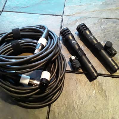 Matching Pair of Audix Small Condenser Mic's with Original Audix Stand Clips & XLR Mic Cables Included image 1