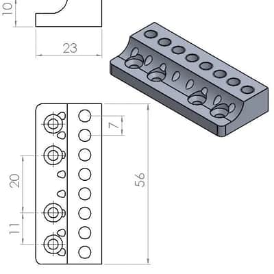 Nova Guitar Parts 8-String Headless Tremolo Bridge-Block Headpiece image 5