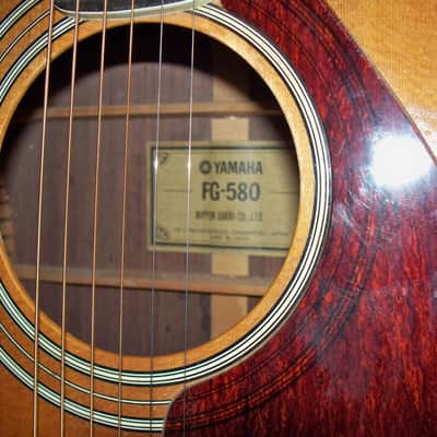 Yamaha FG-580 1973 Natural MIJ Nippon Gakki vintage acoustic guitar image 6