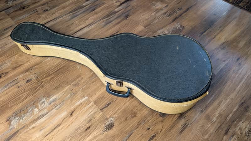 Silvertone Kay Harmony Chipboard Guitar Case Vintage 1960s Tan image 1