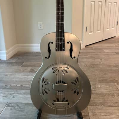 Gretsch G9201 Honey Dipper Round-Neck Brass Body Biscuit Cone Resonator Guitar 2010s - Shed Roof image 2