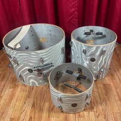 1960s Gretsch Progressive Jazz Drum Set Silver (White) Satin Flame 20/12/14 image 19