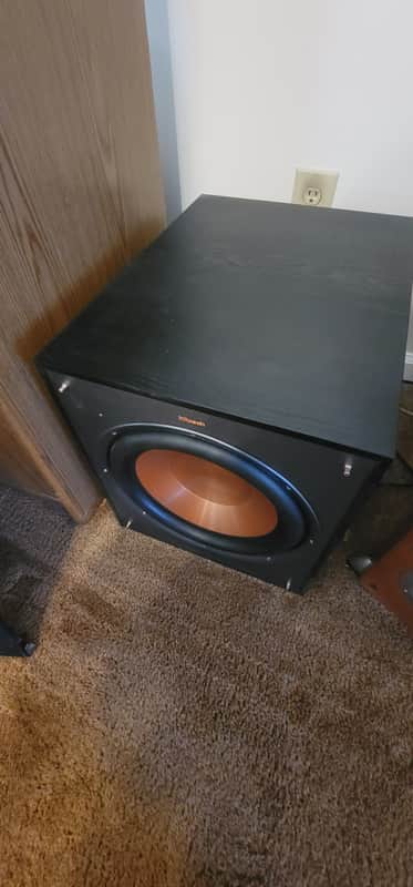 Klipsch R-120SW 2020 - Black vener wood cabinet image 1