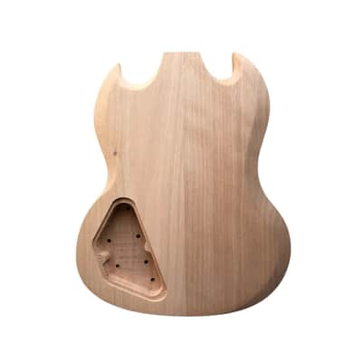 Unfinished SG-Style Guitar Body DIY, Mahogany, HHH Routing image 3