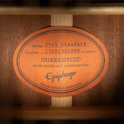 Epiphone J-45 Standard Acoustic/Electric Guitar - Vintage Sunburst with Gig Bag image 17