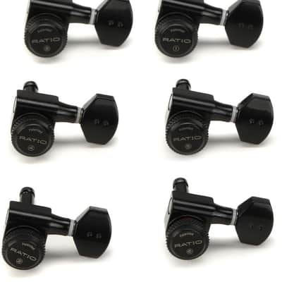 Graph Tech PRL-8721-B0 Ratio 6 In-Line Electric Guitar Locking Machine Heads - Mini Contemporary Style/Bla (PRL8721B0d1) image 6