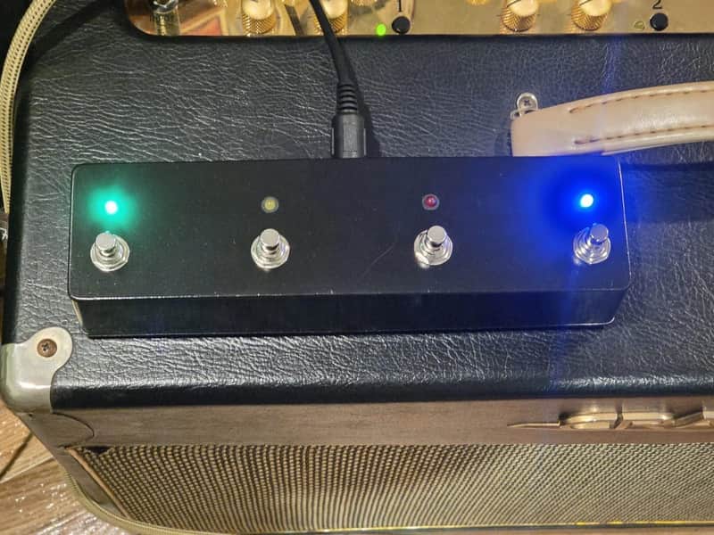 Custom Crate Footswitch for Crate BV150 BV300 BV150HB BV300HB RFX-200S VTX-200S BVFS4 4-Button Handwired with 15-Foot Cable - 5-Pin DIN image 1