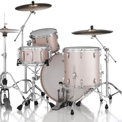 Pearl Masters Maple Gum 3-Piece Shell Pack 24x14 Bass Drum 16x16 Floor Tom 13x9 Tom Satin Rose Gold image 5