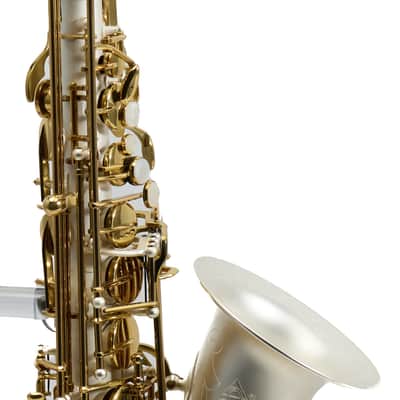 Antigua Winds Model AS4248SQ 'Powerbell' Alto Saxophone - Satin Silver/Gold Keys image 4
