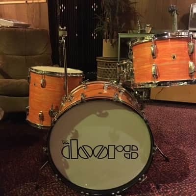 Ludwig The Doors, John Densmore, Robbie Krieger Played Ludwig 22,13,16,5×14 Supraphonic. Documented!! 1968 - Mod Orange image 2