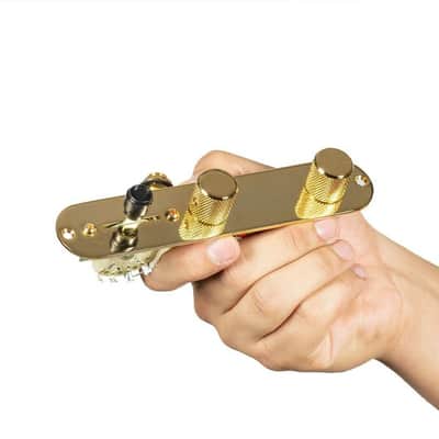 920D Custom T3W-G Upgraded Replacement 3 Way Control Plate Tele Guitar, Gold image 1