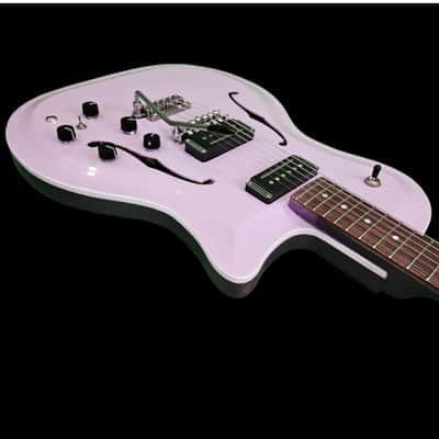 Alameda Guitars Beatnik Baron II Lilac / Metallic Purple / White binding #BB2308 w/Case image 2